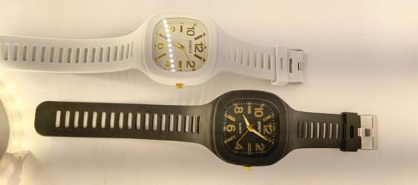 Positif White Quartz Watch with Gold Accents/Black/White - Image 2