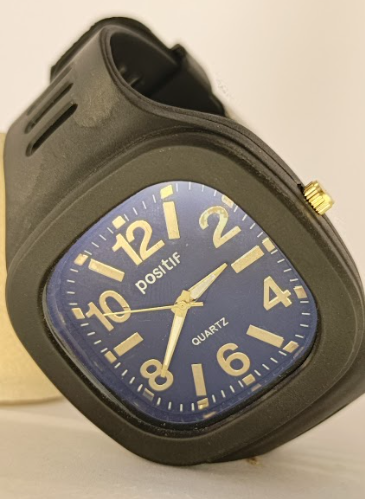 Positif White Quartz Watch with Gold Accents/Black/White