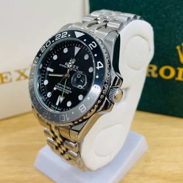 Rolex GMT-Master II Style Men's Luxury Automatic Watch – Dual Time Zone Bezel, Stainless Steel Bracelet - Image 2