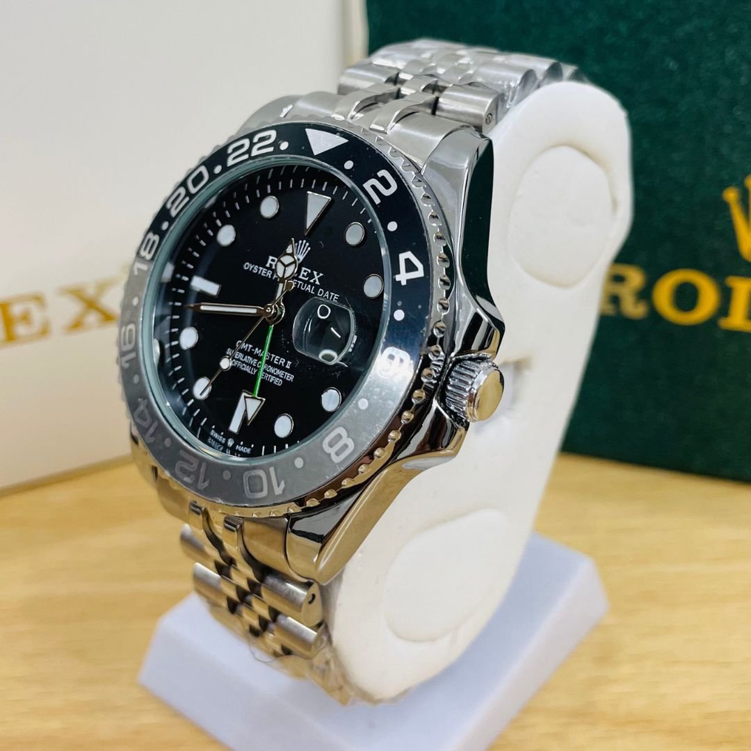 Rolex GMT-Master II Style Men's Luxury Automatic Watch – Dual Time Zone Bezel, Stainless Steel Bracelet - Image 2