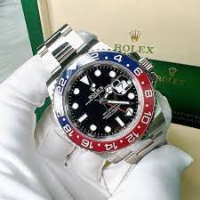 Rolex Stylish Mechanical Skeleton Watch with Red and Blue Bezel - Image 2