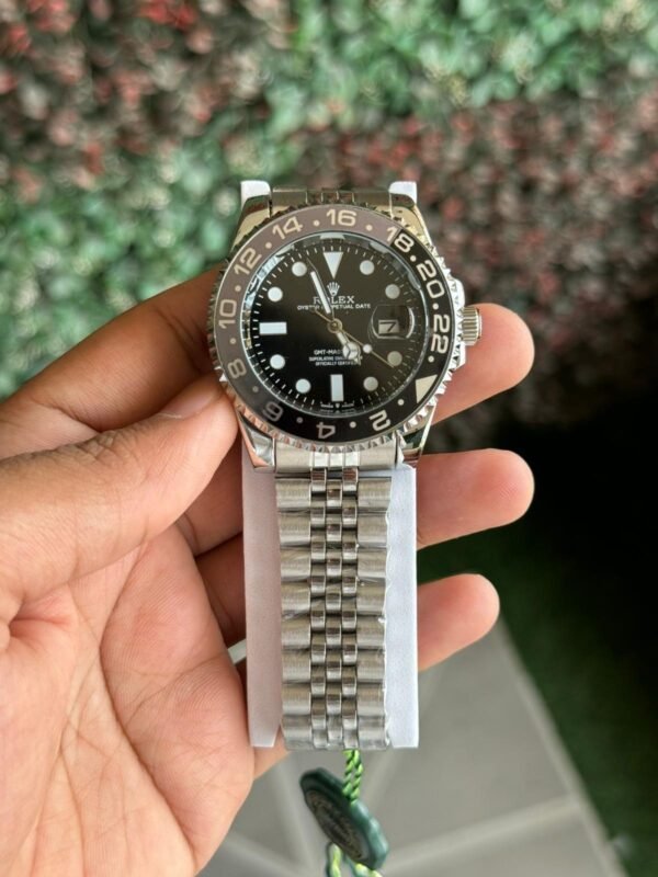 Rolex GMT-Master II Style Men's Luxury Automatic Watch – Dual Time Zone Bezel, Stainless Steel Bracelet - Image 3