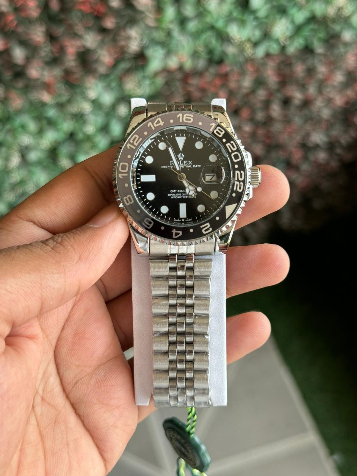 Rolex GMT-Master II Style Men's Luxury Automatic Watch – Dual Time Zone Bezel, Stainless Steel Bracelet - Image 3